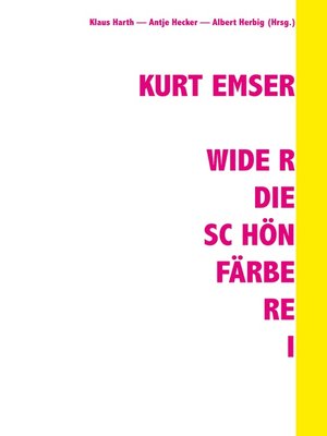 cover image of Kurt Emser--Wider die Schönfärberei